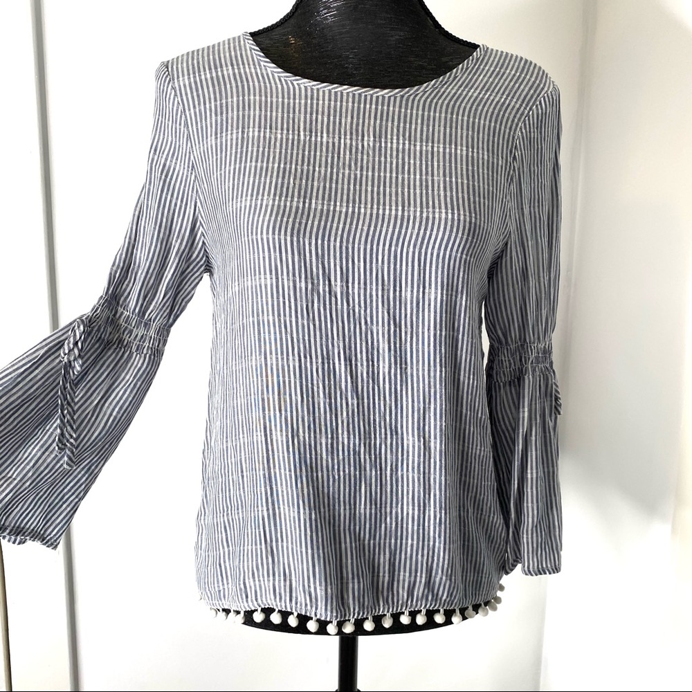 Striped Blue and White Women's Top